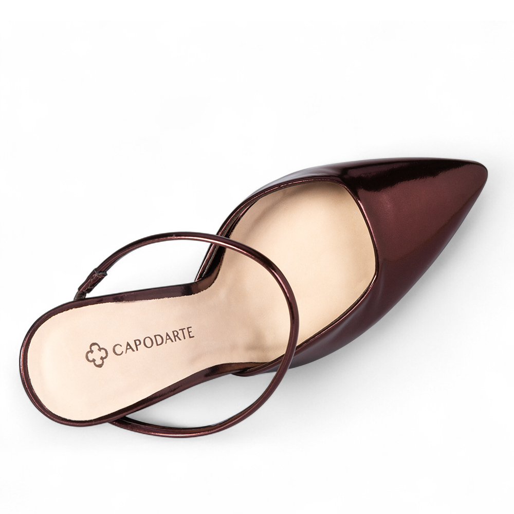 MULE SLINGBACK MARROM SPECCHIO DE COURO image number 4