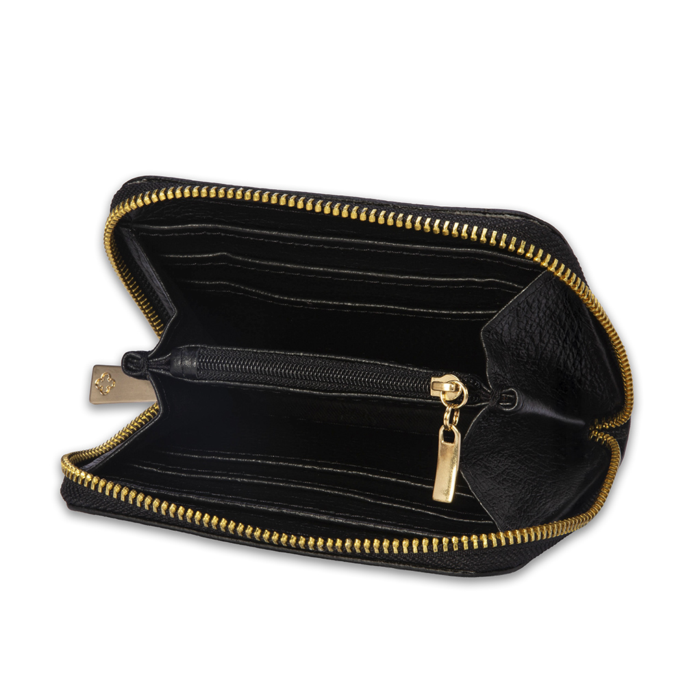 CARTEIRA PRETA DE COURO COM Z&Iacute;PER image number 4