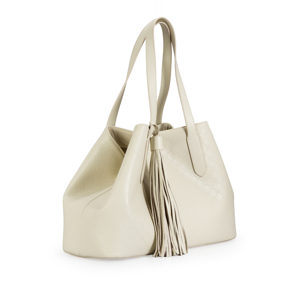 BOLSA SHOPPER BRANCA COURO MONOGRAMA COM BARBICACHO image number 3