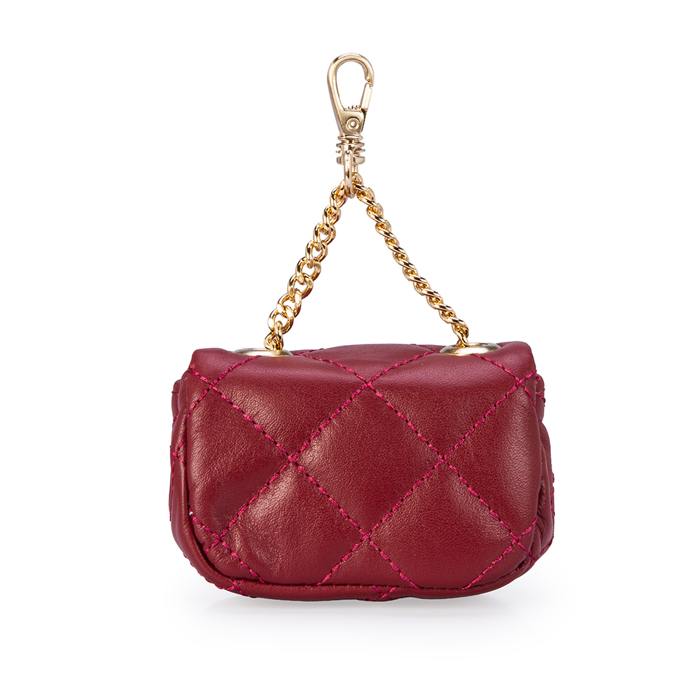 CHAVEIRO MINI BOLSA VERMELHO COURO MATELASS&Ecirc; BAG CHARM image number 2