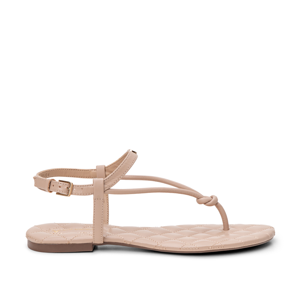 SAND&Aacute;LIA RASTEIRA NUDE SEDA DE COURO MATELASS&Ecirc; image number 0