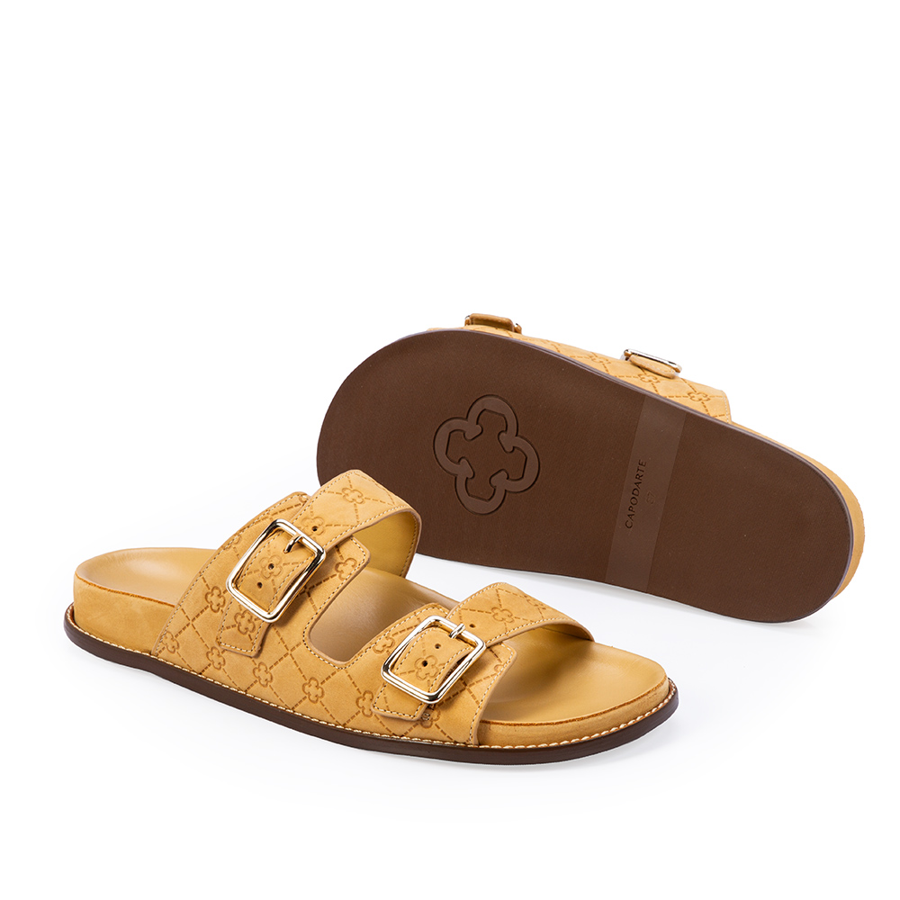 CHINELO PAPETE BEGE SAVANA DE COURO NOBUCK MONOGRAMA image number 3