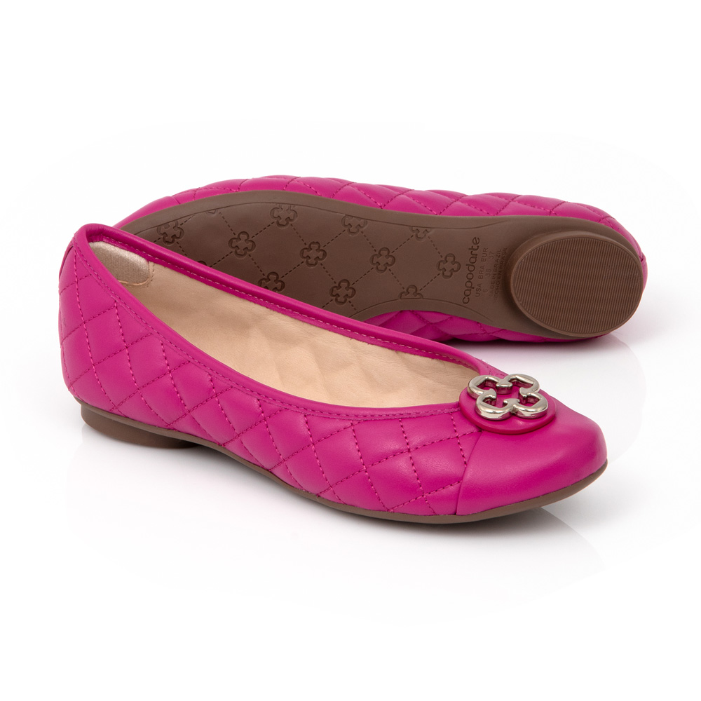 SAPATILHA CATHERINE VINTAGE ROSA DE COURO MATELASSÊ image number 3