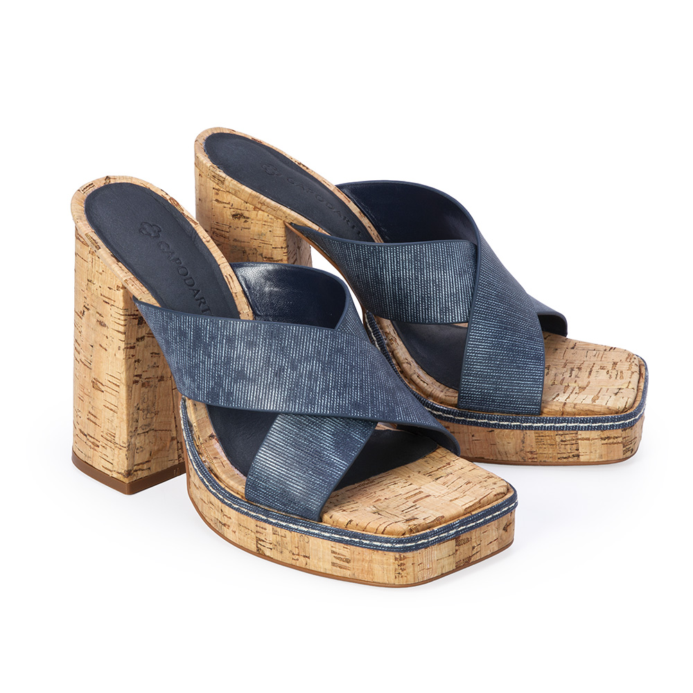 MULE MEIA PATA DE COURO DENIN AZUL image number 2