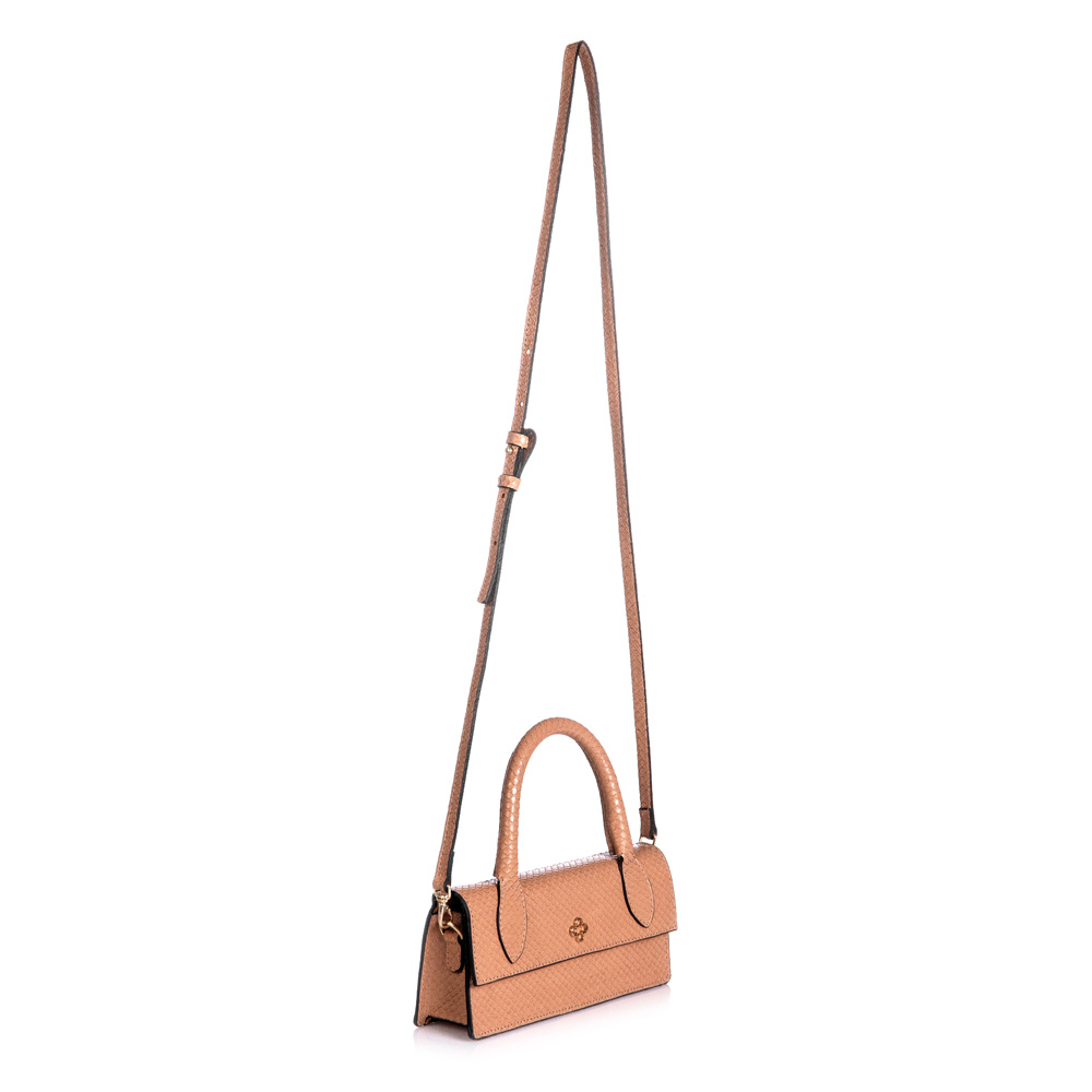 BOLSA PEQUENA COURO BEGE PITONE image number 1