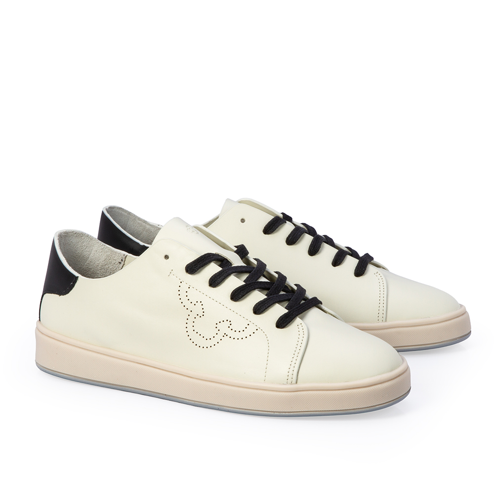 T&Ecirc;NIS CASUAL BEGE DUNA E PRETO DE COURO AMARRA&Ccedil;&Atilde;O FEMININO image number 1