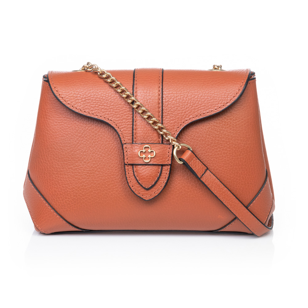 BOLSA COURO CARAMELO AL&Ccedil;A TRANSVERSAL image number 0