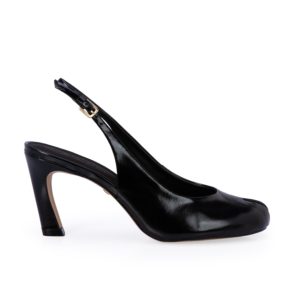 PEEP TOE COURO PRETO SLINGBACK image number 0