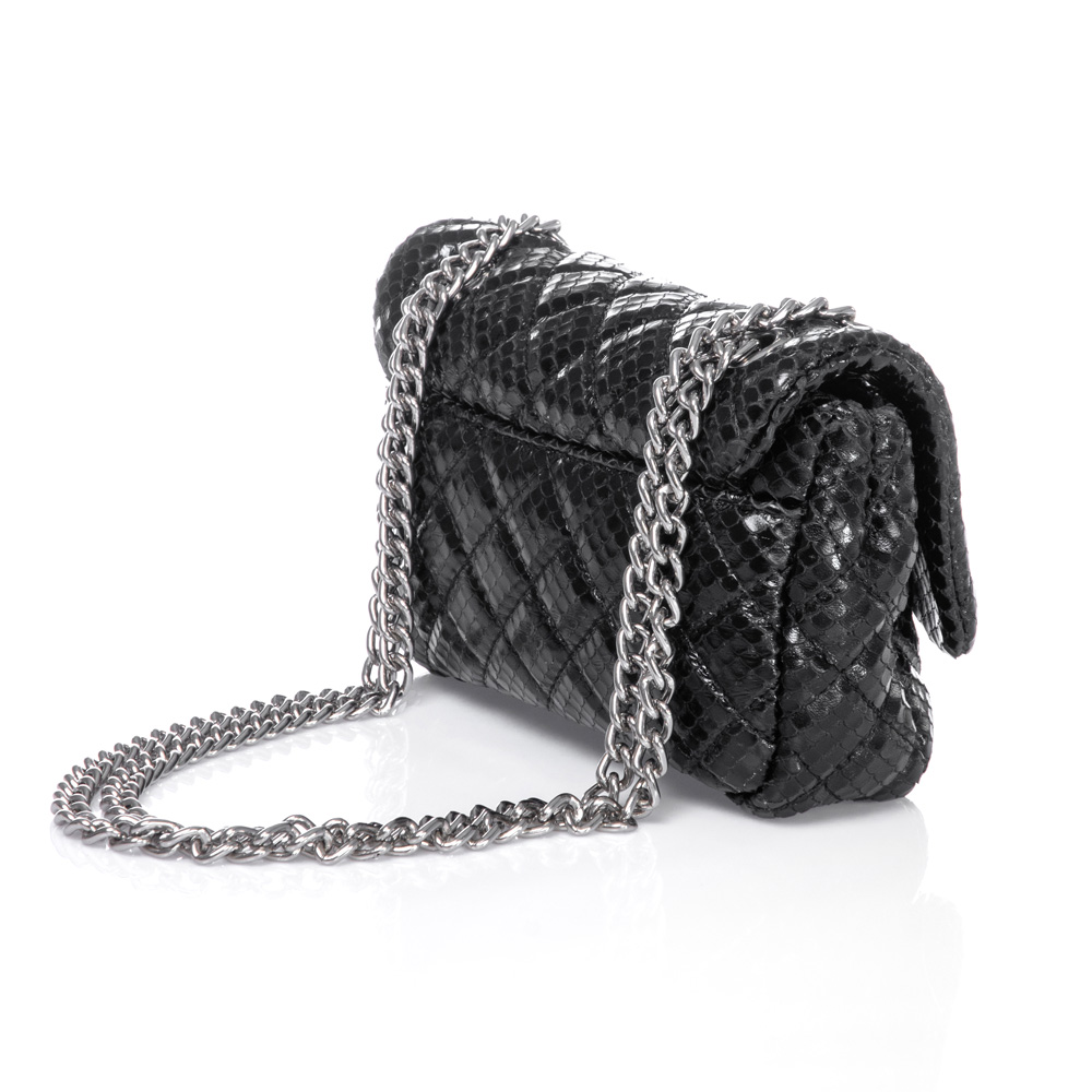 BOLSA PRETA PITONE PEQUENA COURO OLIVIA image number 2