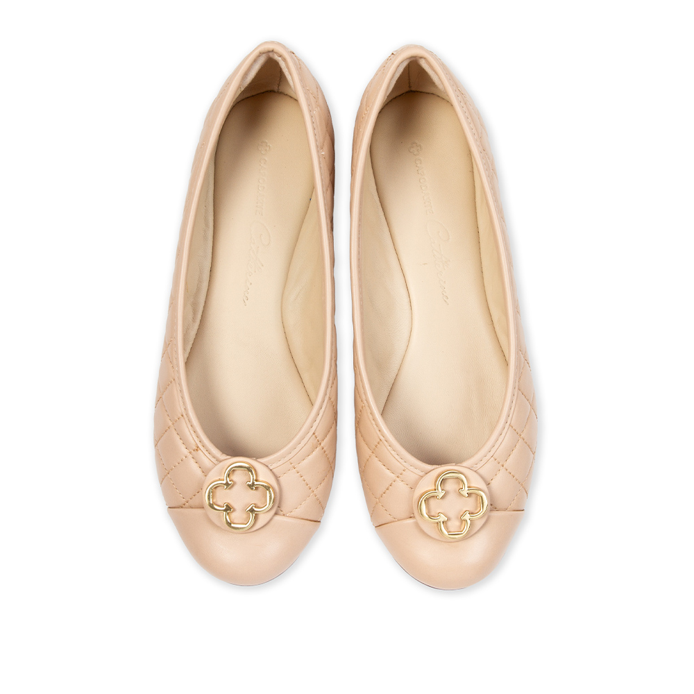 SAPATILHA CATHERINE VINTAGE NUDE SEDA DE COURO MATELASS&Ecirc; image number 4