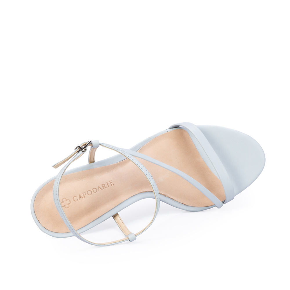 SAND&Aacute;LIA SALTO BAIXO AZUL TURMALINA DE COURO image number 4