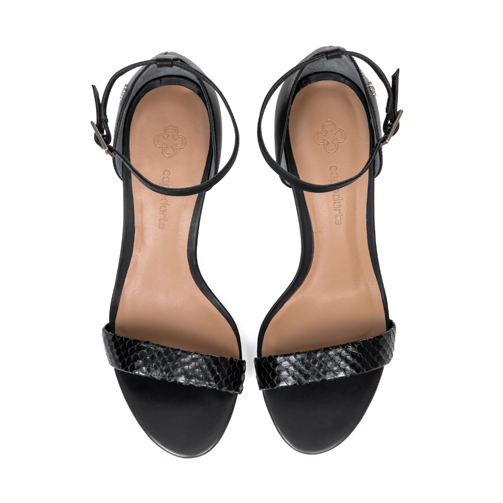 SAND&Aacute;LIA SALTO ALTO PRETA DE COURO PITONE image number 4