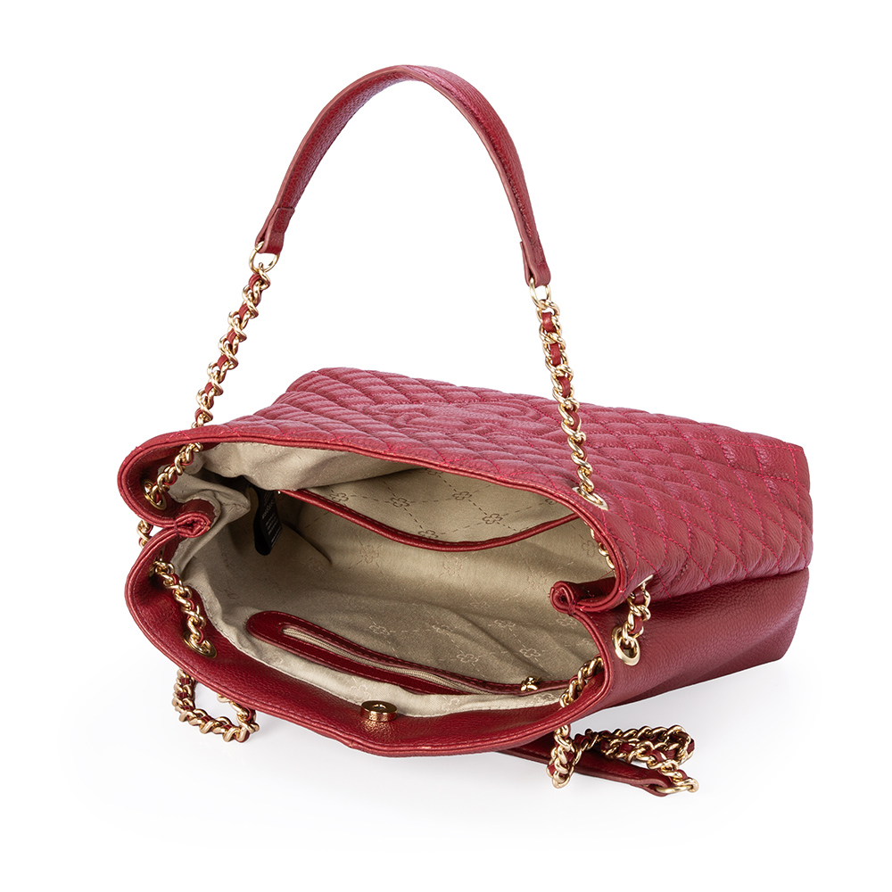 BOLSA CARINA VERMELHA DE COURO MATELASS&Ecirc; HOBO image number 4