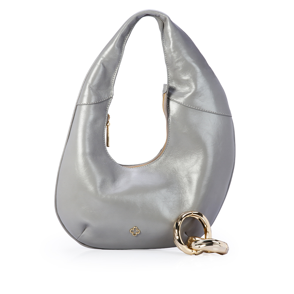 BOLSA HOBO DE COURO NAPA CARBONO image number 3