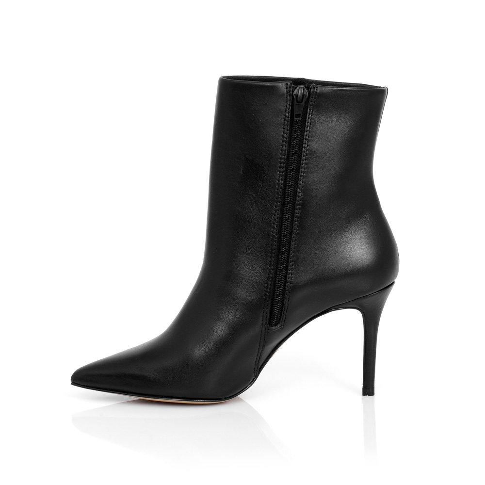 BOTA SALTO FINO PRETA DE COURO image number 3