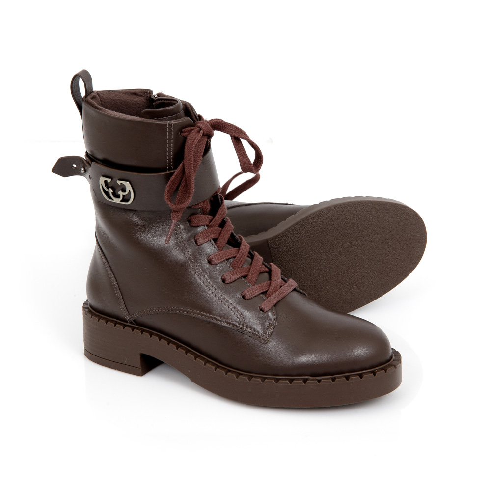 BOTA COTURNO MARROM TOBACCO DE COURO image number 4