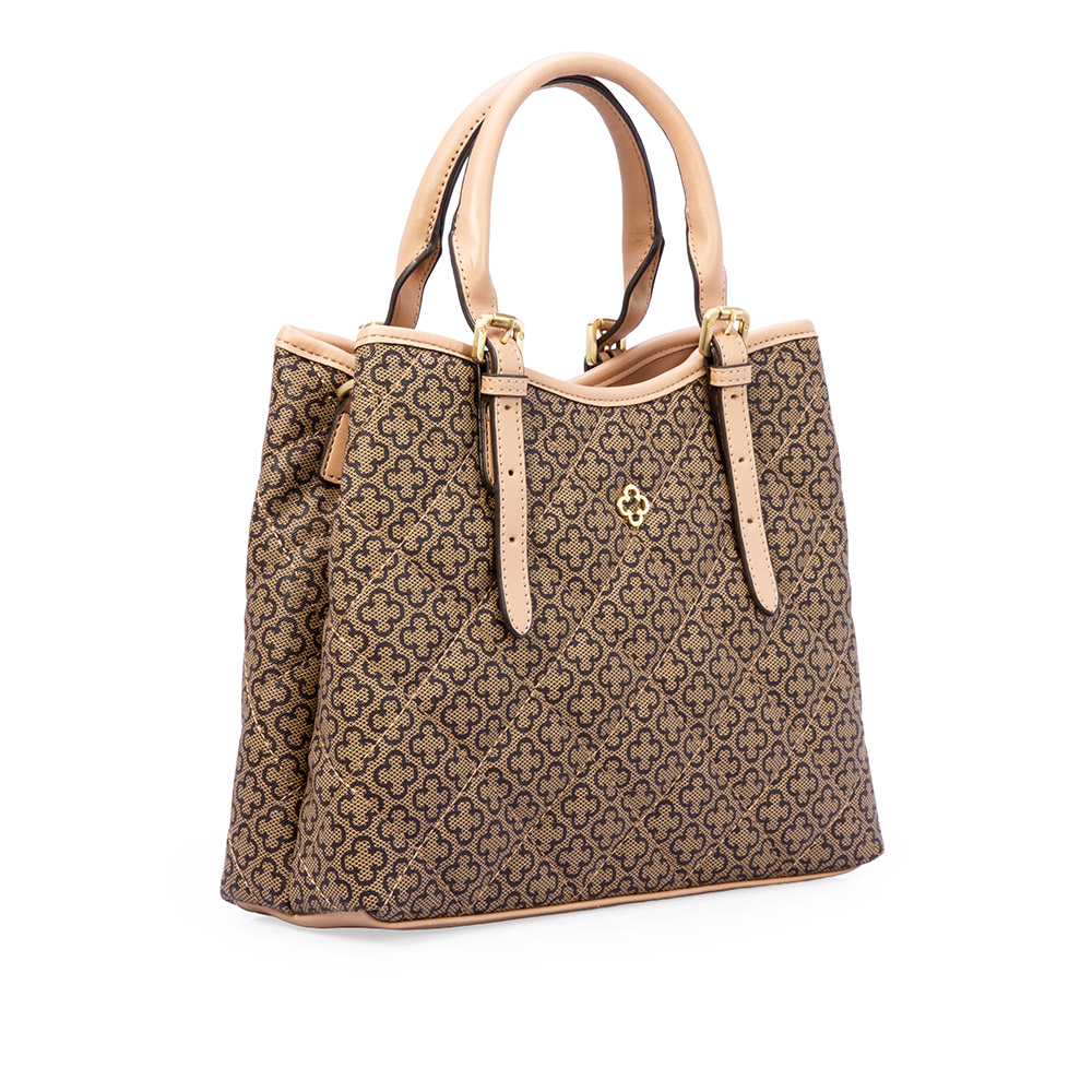 BOLSA TOTE M&Eacute;DIA MATELASS&Ecirc; MONOGRAMA BEGE image number 3