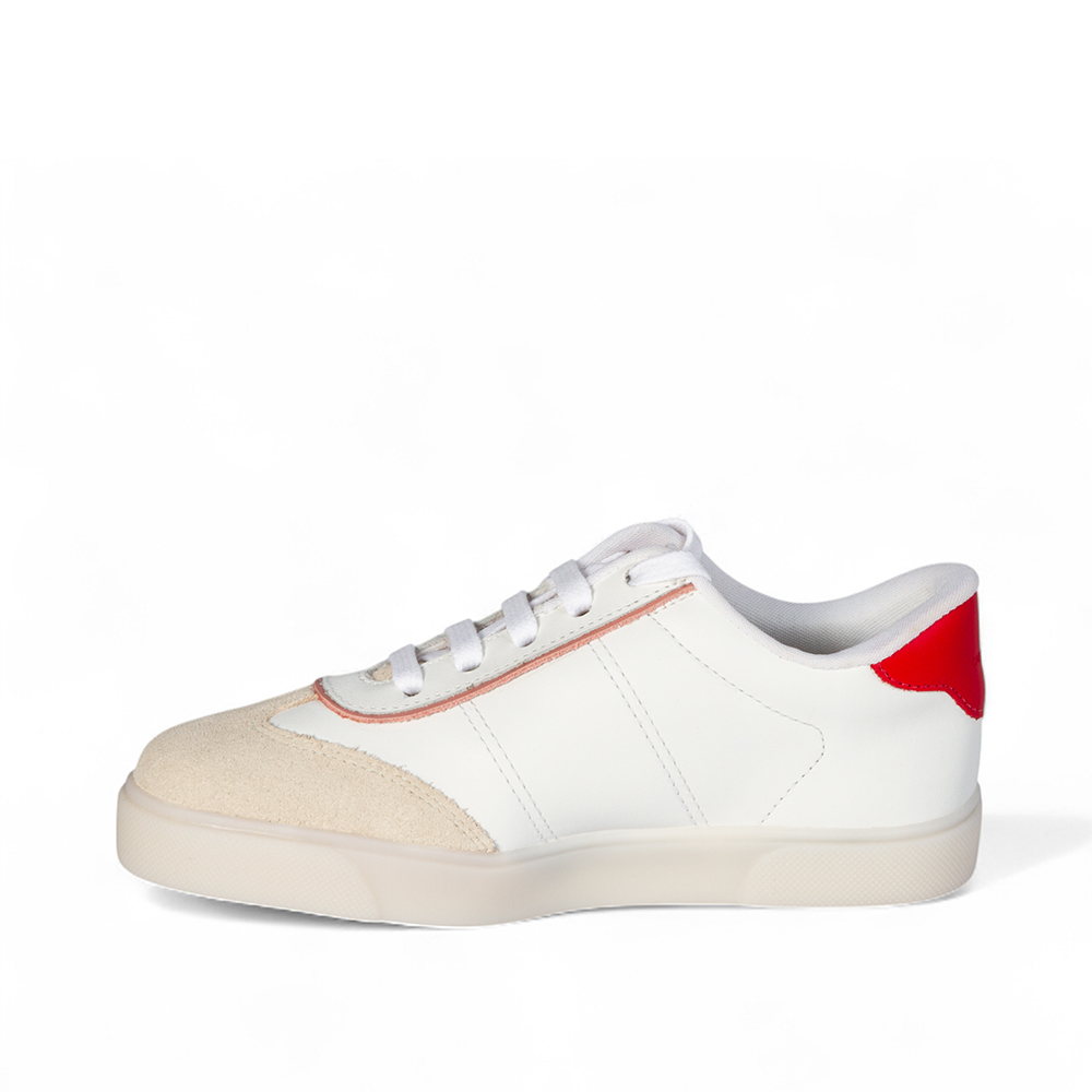 TÊNIS INFANTIL BRANCO E VERMELHO RUBI DE COURO AMARRAÇÃO image number 2