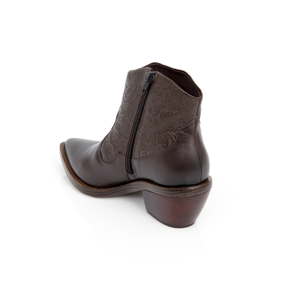 BOTA WESTERN CANO CURTO MARROM TOBACCO DE COURO image number 2