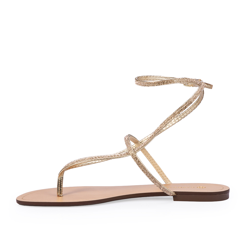 SAND&Aacute;LIA RASTEIRA DOURADA COM BRILHOS image number 2