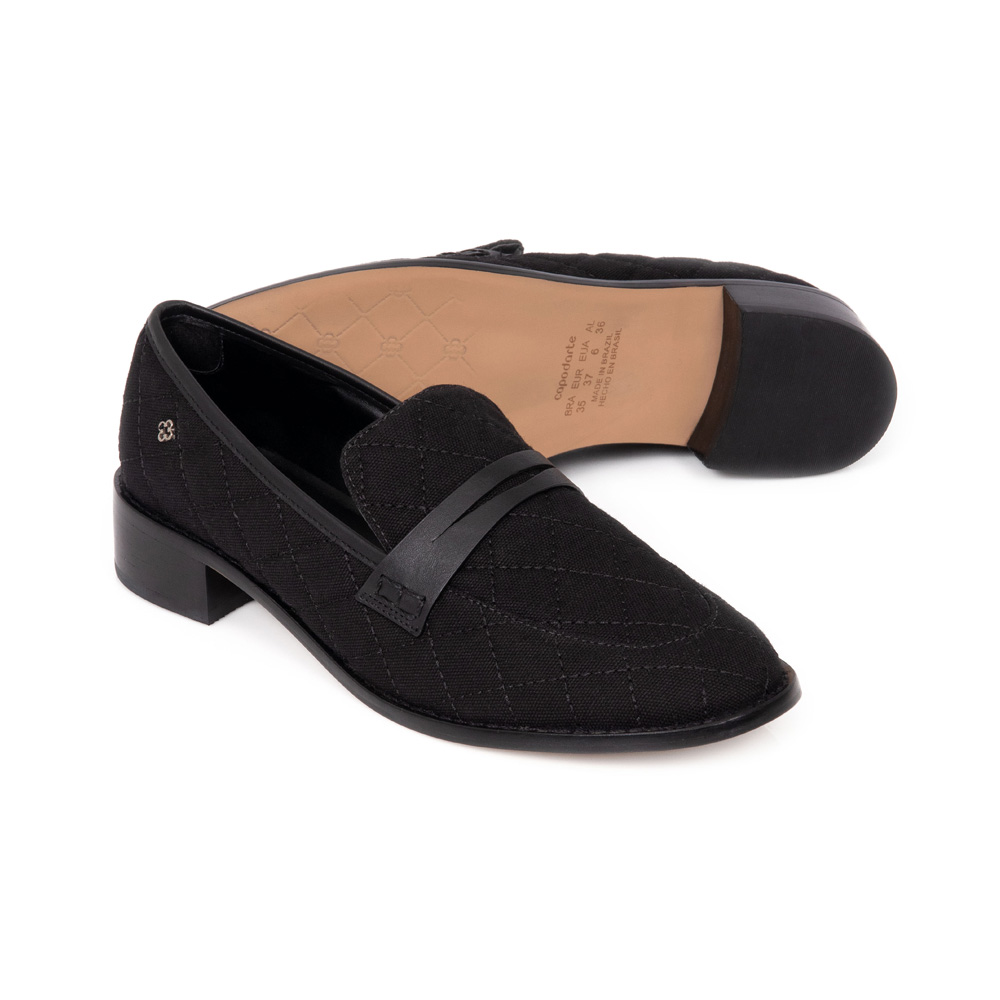 LOAFER MOCASSIM PRETO MATELASS&Ecirc; image number 3