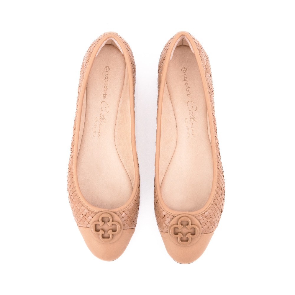 SAPATILHA CATHERINE MODERNITÁ BEGE NATURALE DE COURO MATELASSÊ image number 4