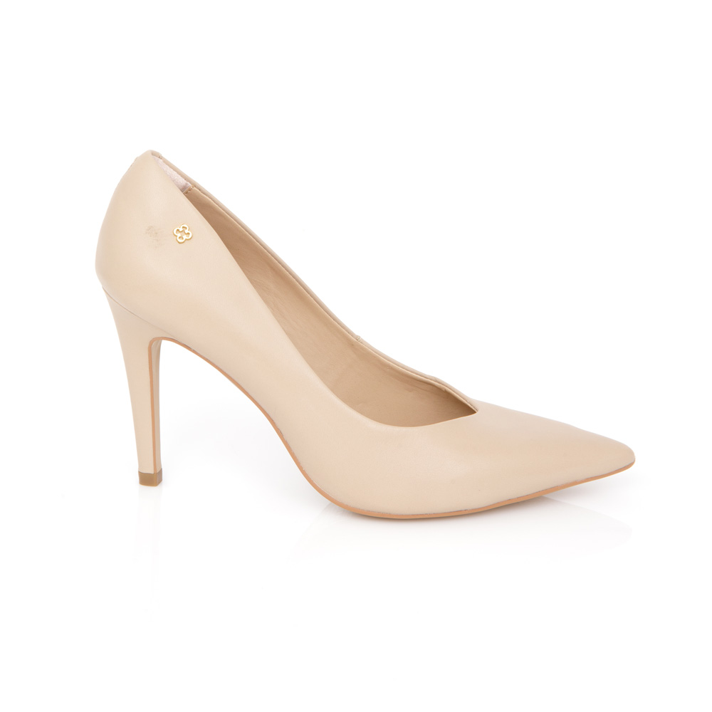 SCARPIN NUDE SEDA SALTO ALTO FINO DE COURO image number 0