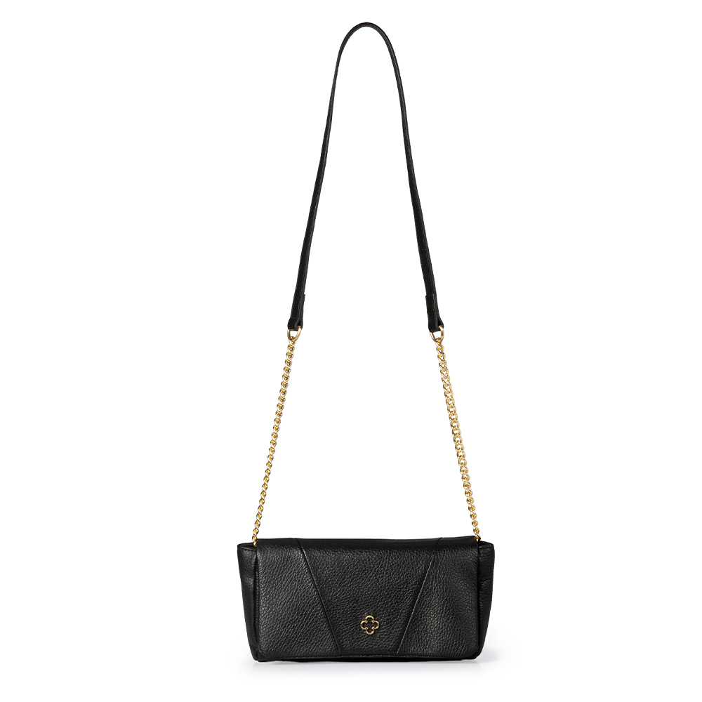 BOLSA PEQUENA PRETA DE COURO SHOULDER BAG image number 1