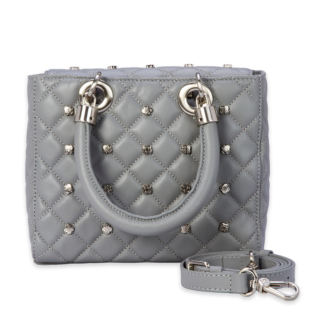 BOLSA CINZA CARBONO DE COURO MATELASS&Ecirc; TOTE image number 1