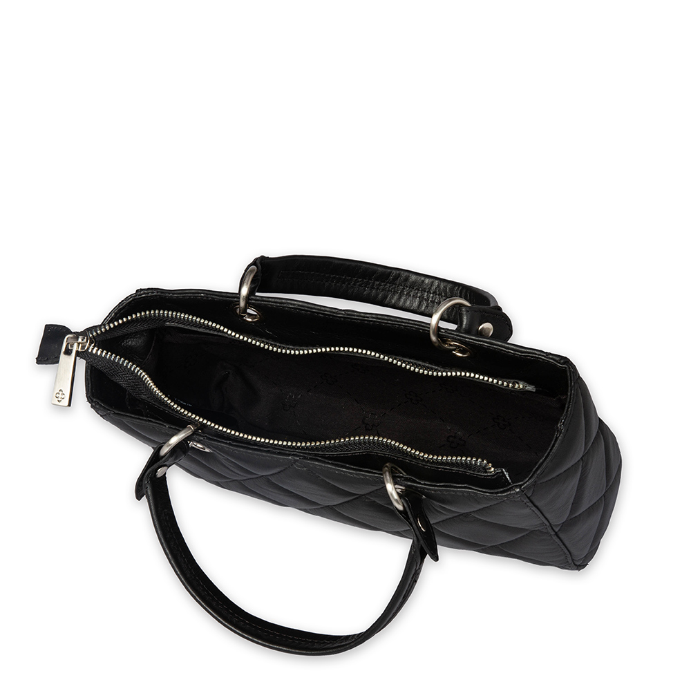 BOLSA TOTE PRETA DE COURO MATELASSÊ image number 4