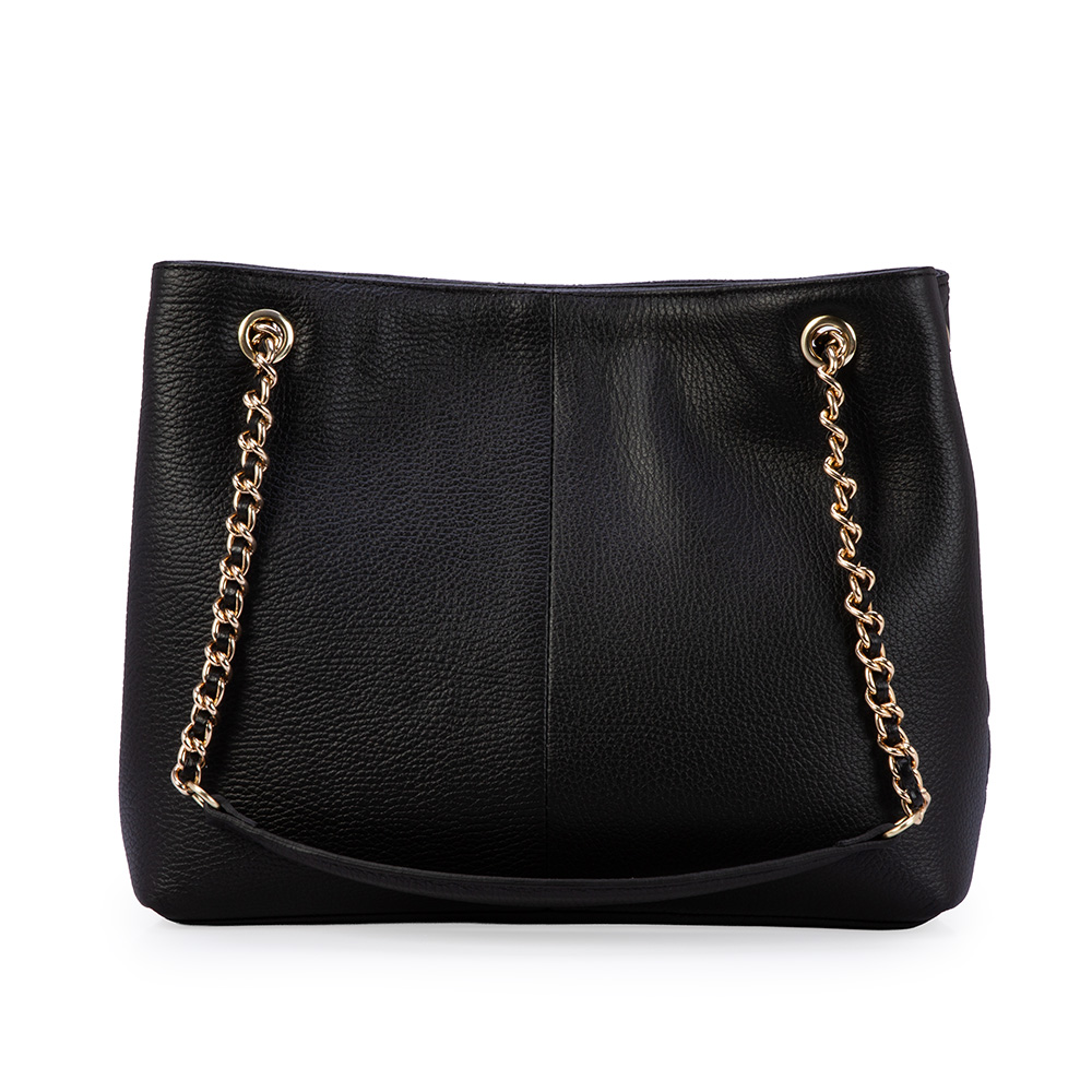 BOLSA HOBO PRETA DE COURO MATELASS&Ecirc; CARINA image number 2