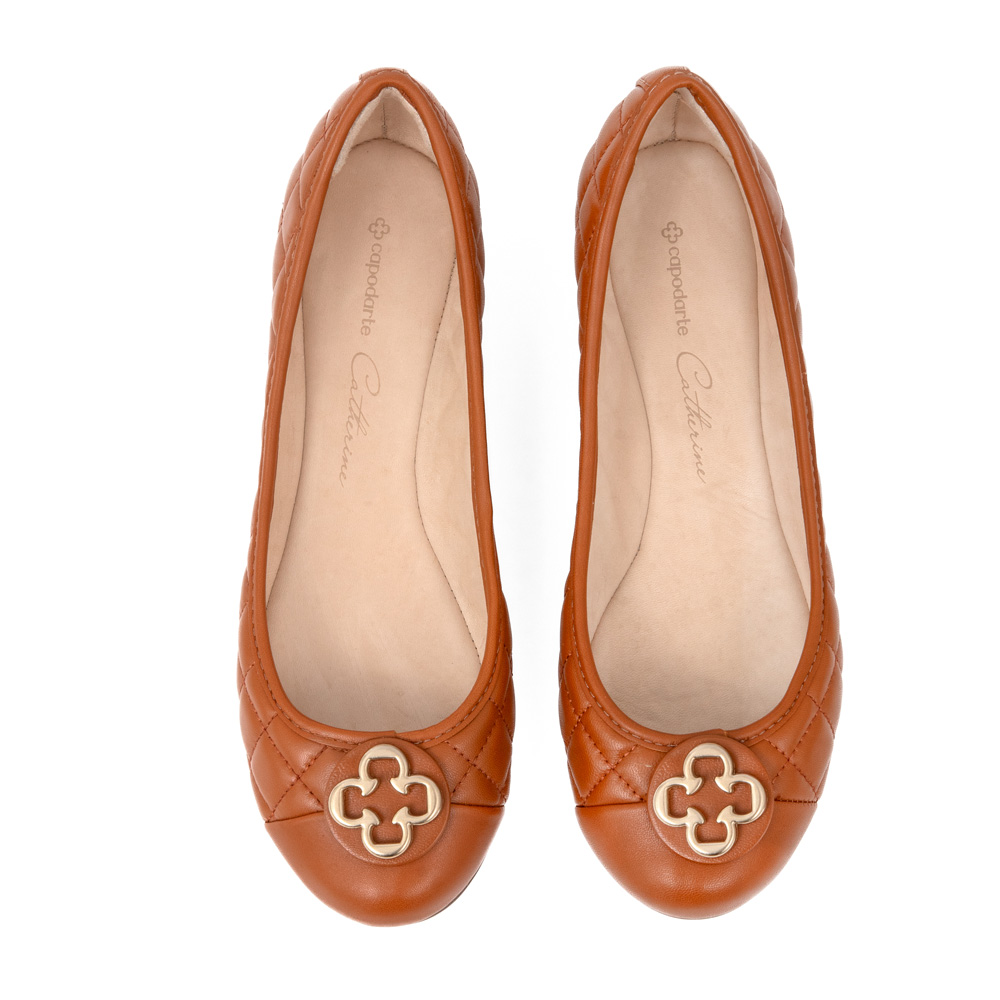 SAPATILHA DE COURO CARAMELO CAMEL CATHERINE image number 4