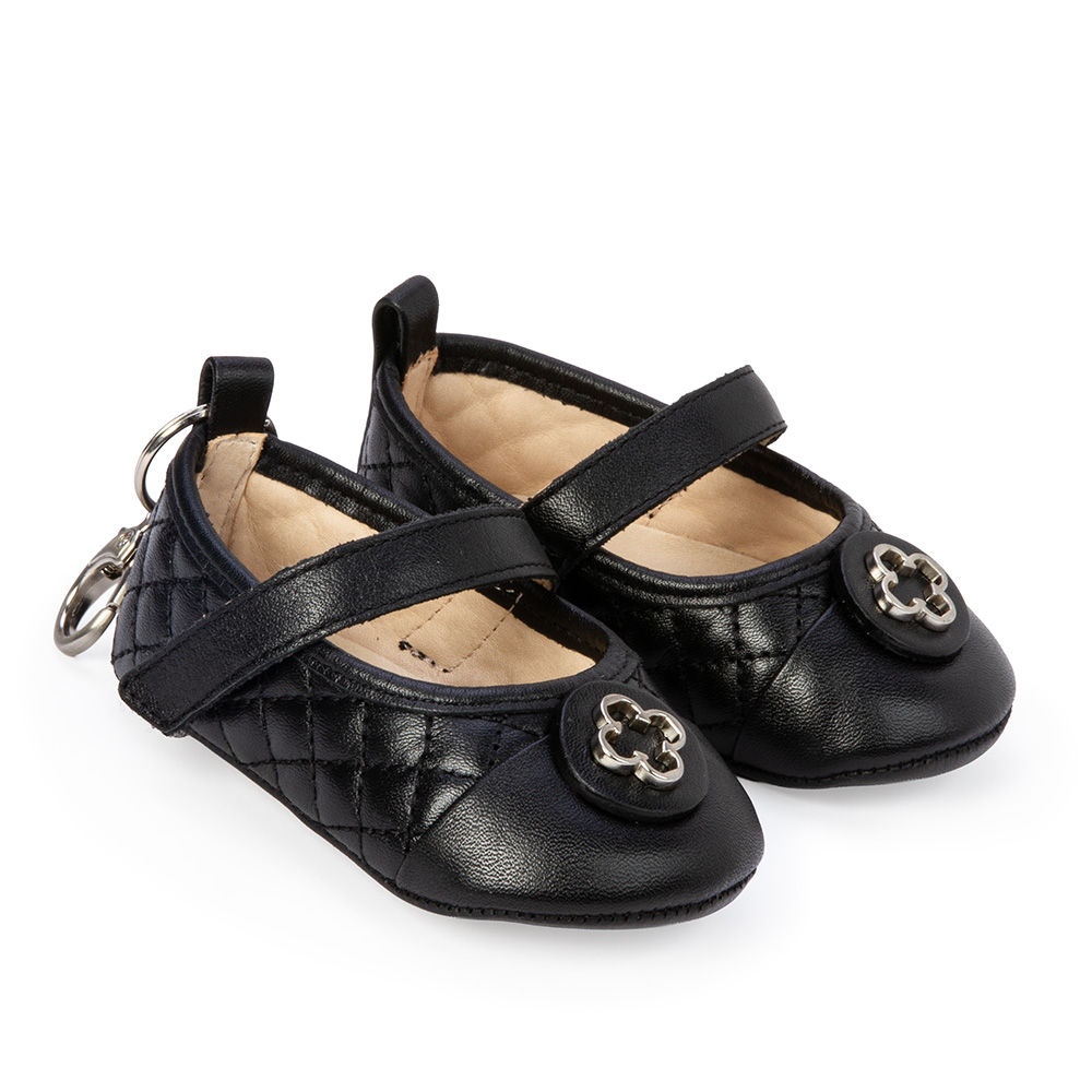 SAPATILHA BEB&Ecirc; RN DE COURO PRETA CATHERINE image number 1