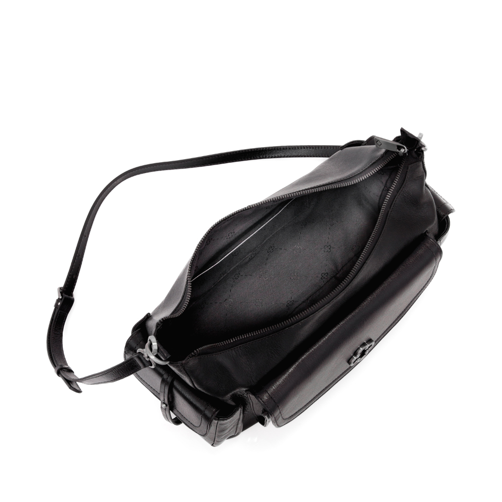 BOLSA MÉDIA PRETA DE COURO TOTE image number 4