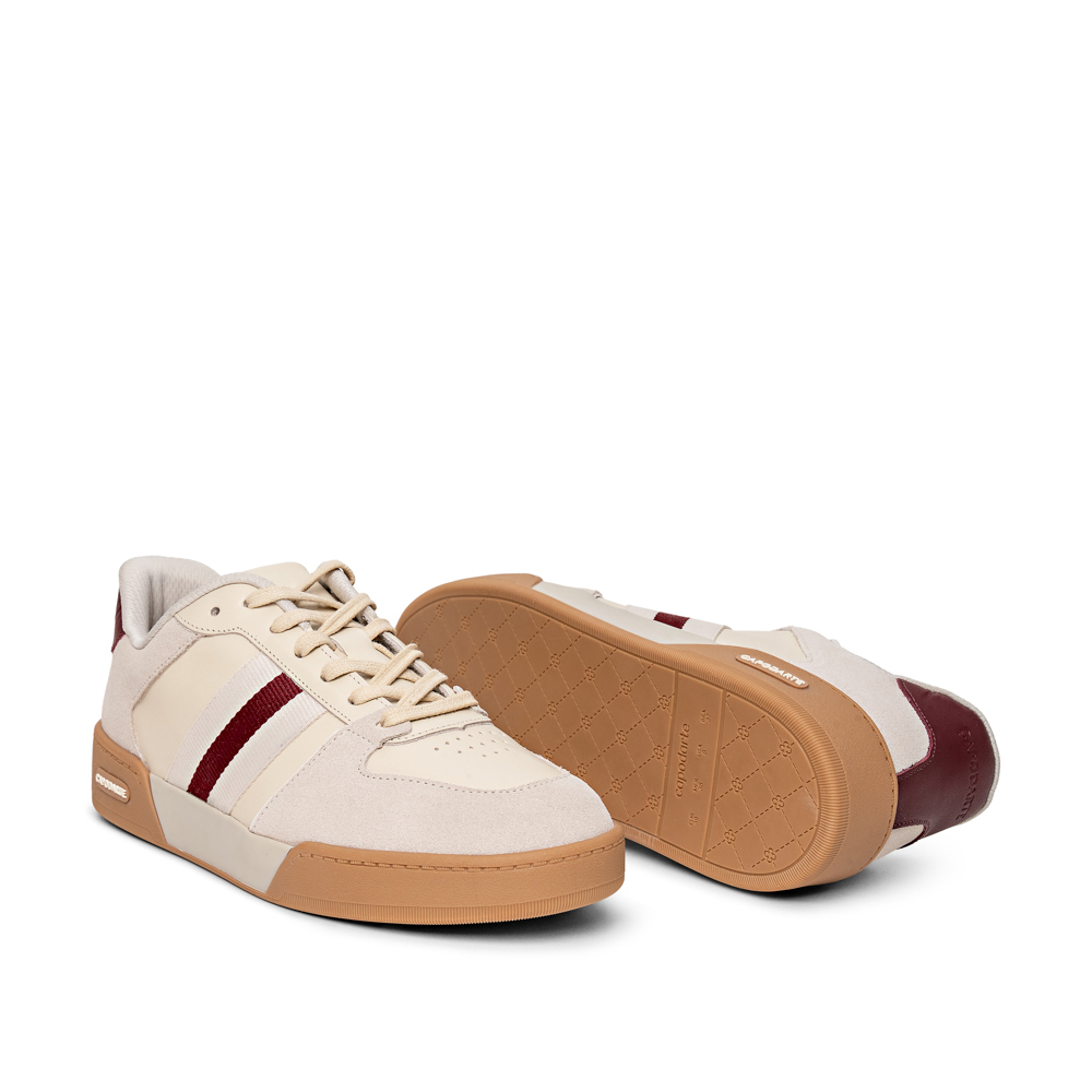 T&Ecirc;NIS FEMININO BRANCO E BORGONHA DE COURO AMARRA&Ccedil;&Atilde;O image number 3