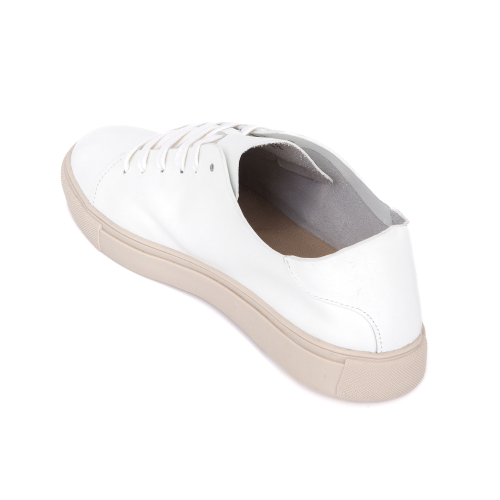 TÊNIS FEMININO BRANCO DE COURO AMARRAÇÃO image number 2