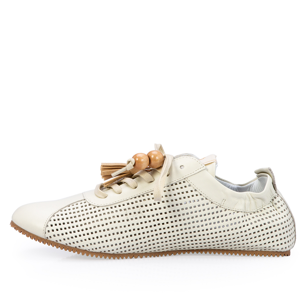 T&Ecirc;NIS FEMININO BRANCO DUNA DE COURO VAZADO COM EL&Aacute;STICO image number 2