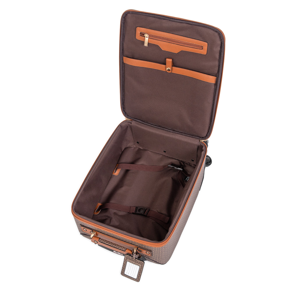 MALA DE BORDO 4 RODAS 360&deg; MARROM MONOGRAMA + TAG IDENTIFICA&Ccedil;&Atilde;O image number 4