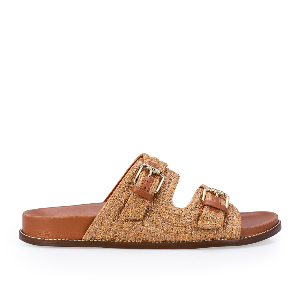 PAPETE CARAMELO TRAMADO COM FIVELAS image number 0