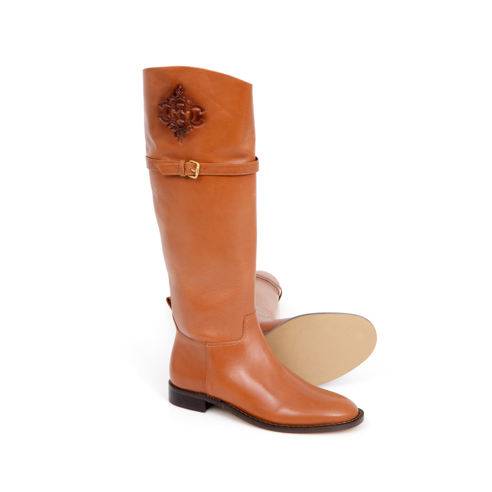 BOTA CANO ALTO CARAMELO DE COURO image number 3
