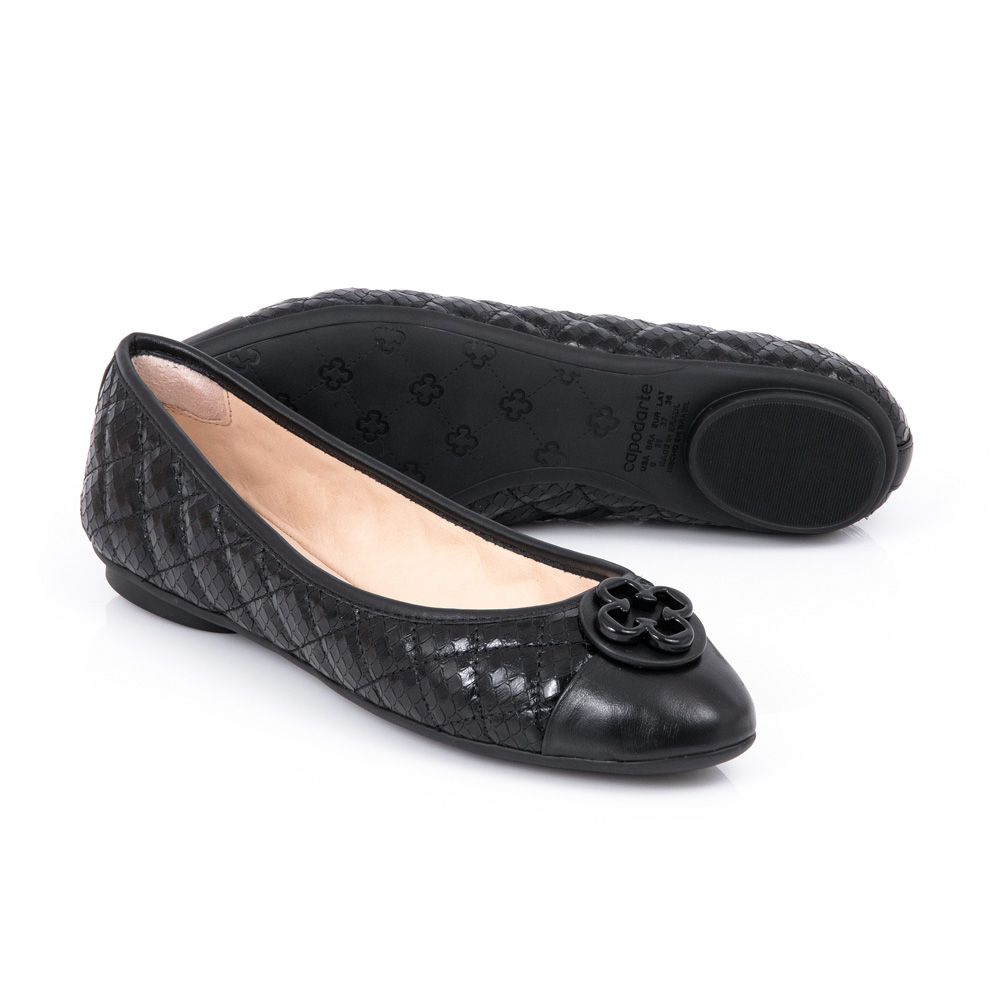 SAPATILHA CATHERINE MODERNITÁ PRETO DE COURO MATELASSÊ image number 3