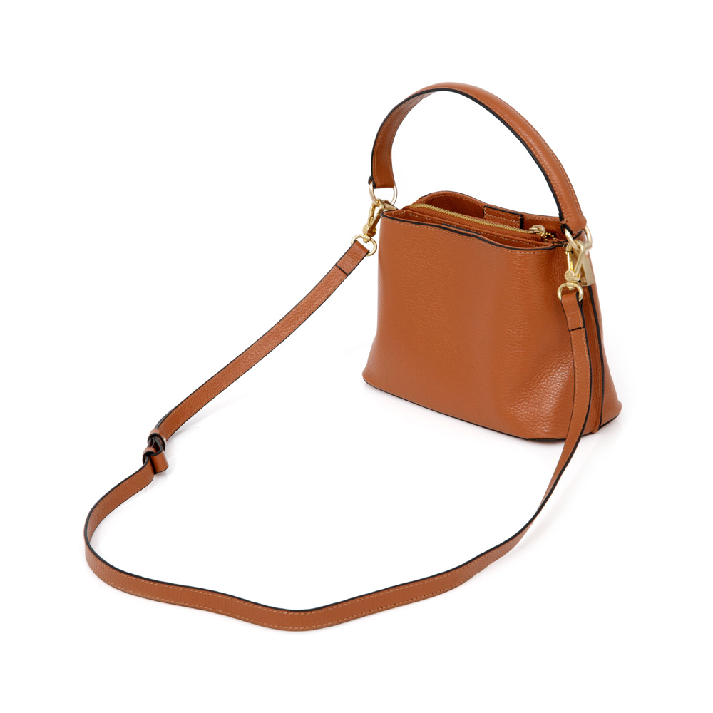 MINI BOLSA CARAMELO DE COURO TOTE image number 2