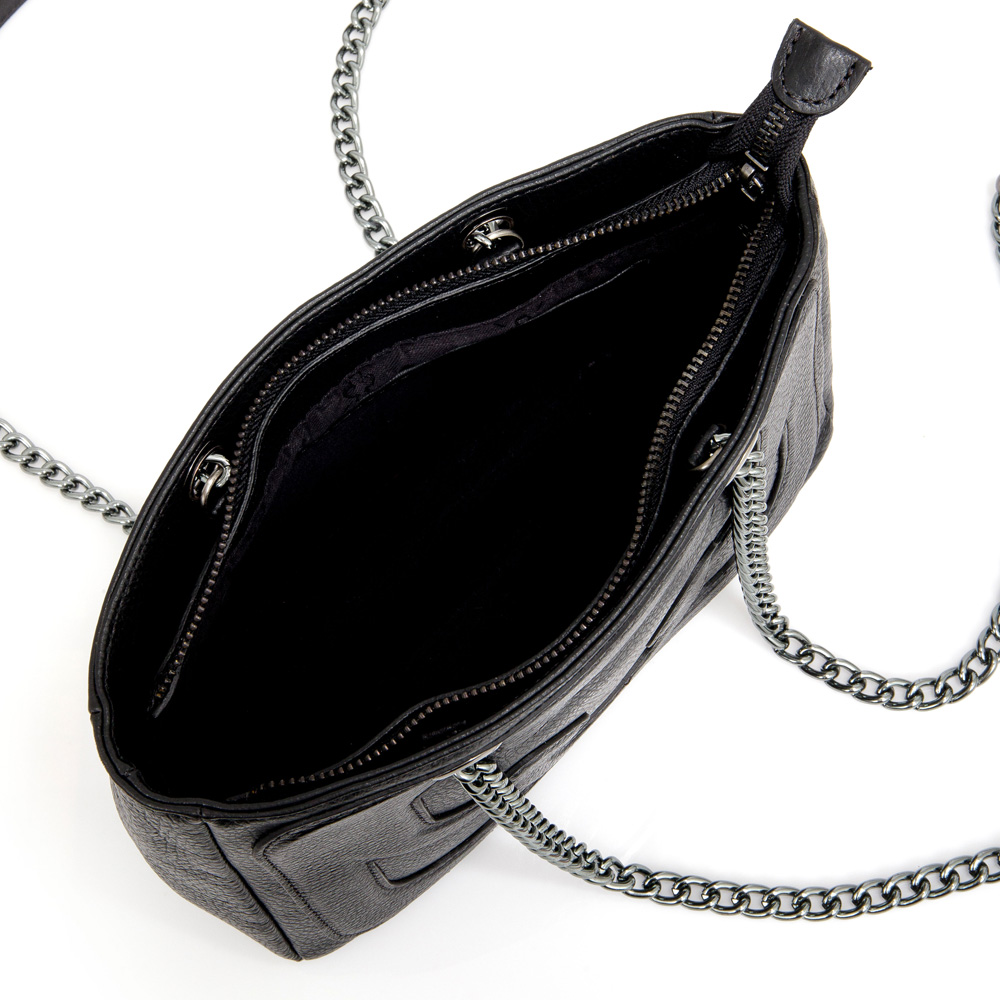 BOLSA TIRACOLO PRETA DE COURO SHOULDER BAG image number 4