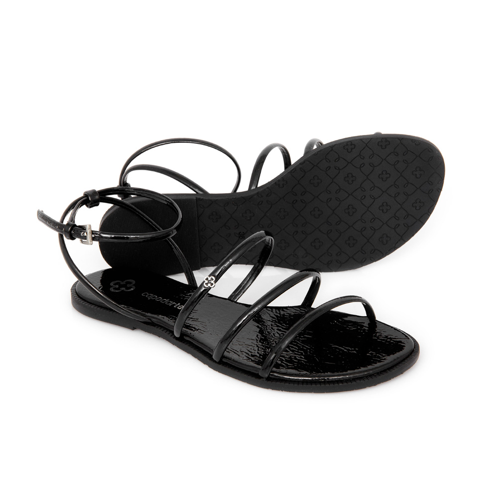 SAND&Aacute;LIA RASTEIRA PRETA GLOSSY image number 3