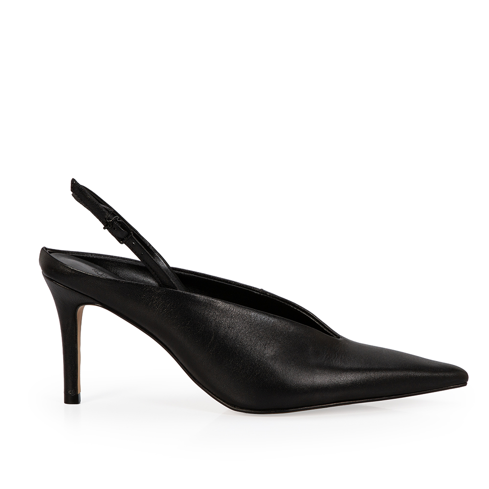 SCARPIN SLINGBACK COURO PRETO image number 0