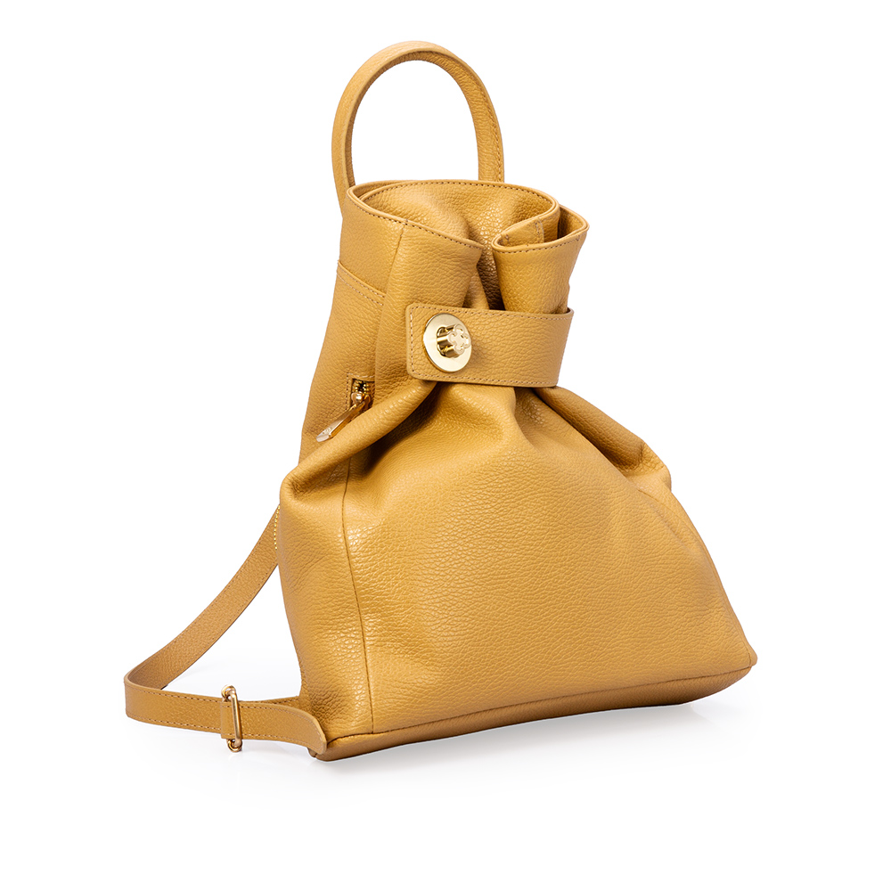 MOCHILA FEMININA BUCKET BEGE SAVANA DE COURO image number 1