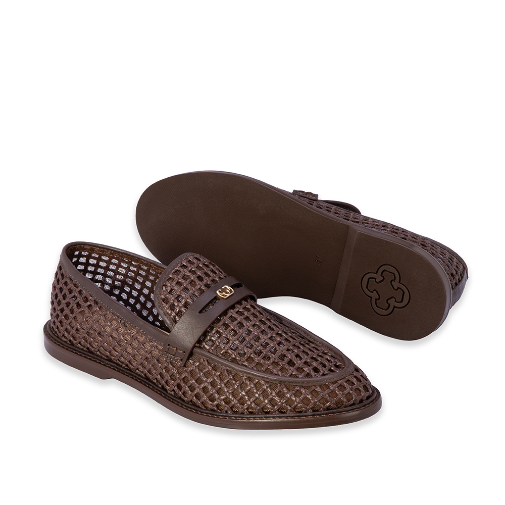 LOAFER MOCASSIM DE COURO MARROM TOBACCO TRAMADO image number 3