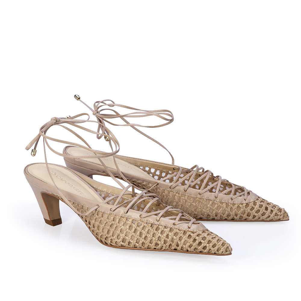 SCARPIN SLINGBACK DE COURO NUDE SEDA AMARRA&Ccedil;&Atilde;O image number 2