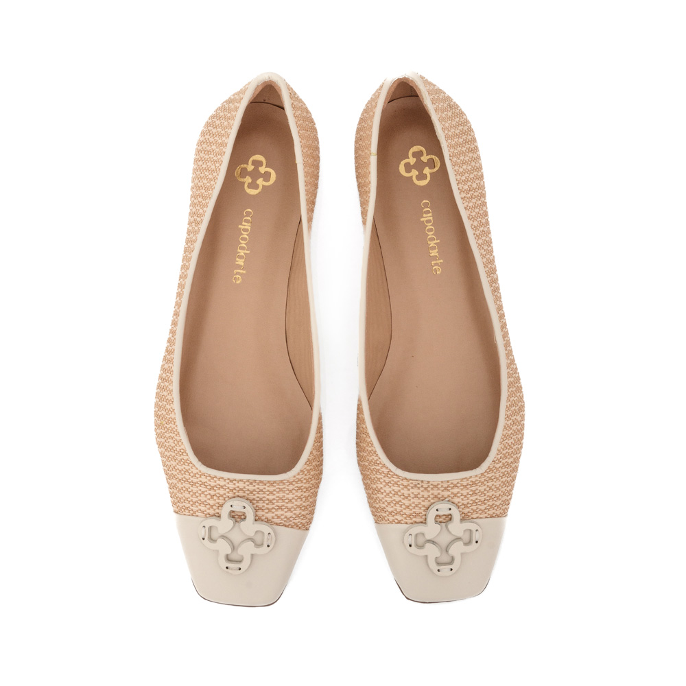 SAPATILHA BICO QUADRADO BEGE RÁFIA image number 4