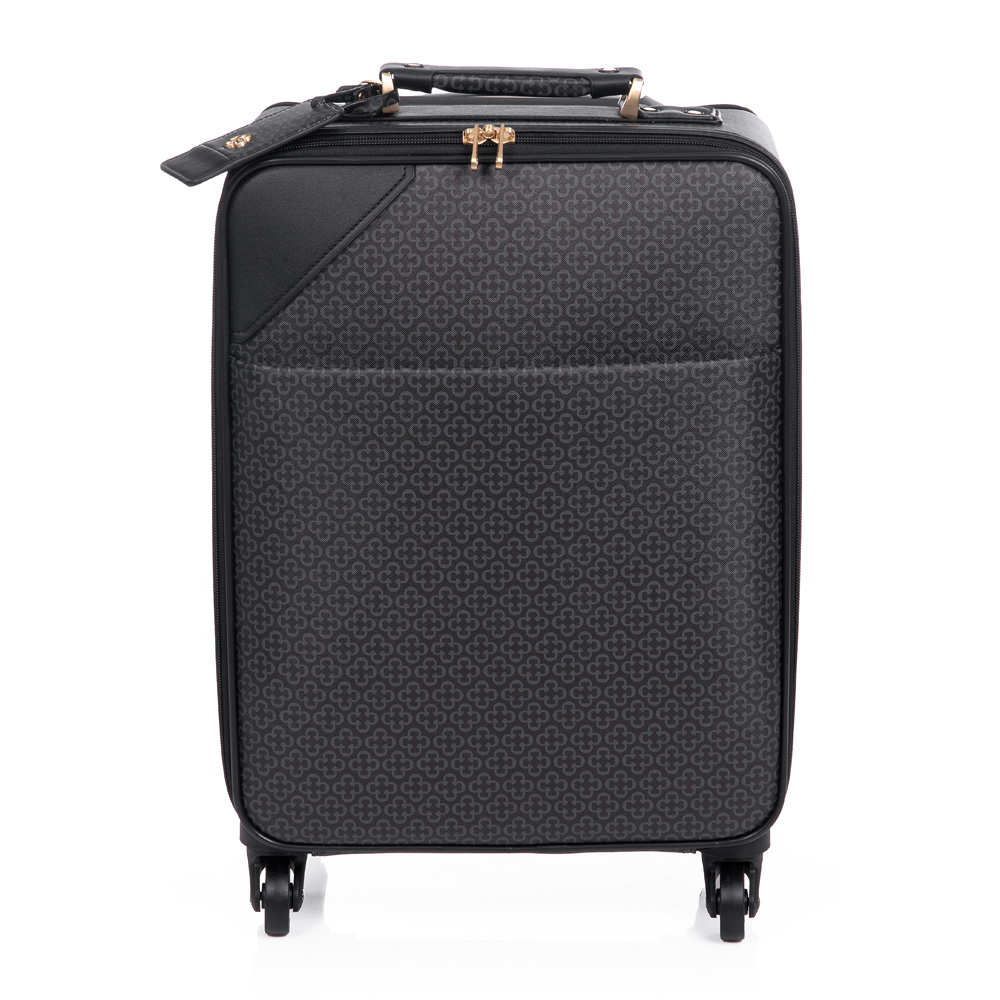 MALA DE BORDO 4 RODAS PRETA MONOGRAMA + TAG IDENTIFICA&Ccedil;&Atilde;O image number 0